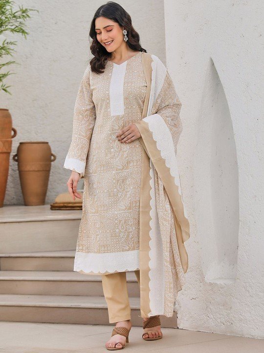 Floral Printed Unstitched Dress Material