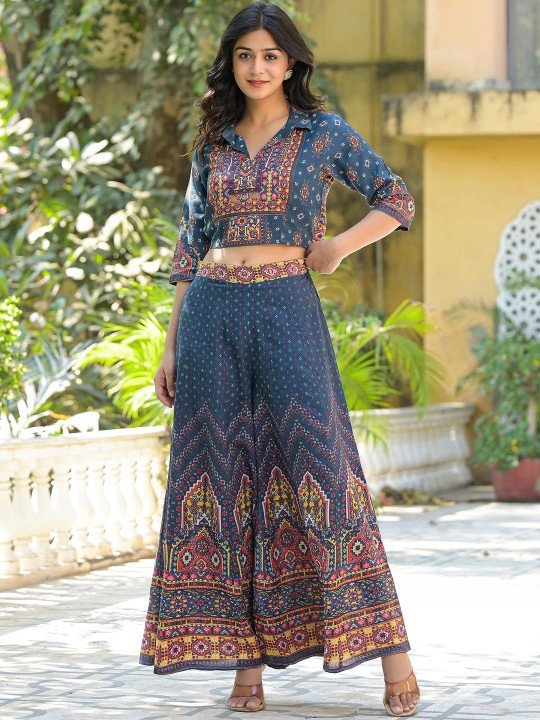 Printed Top With Palazzo Co-Ords